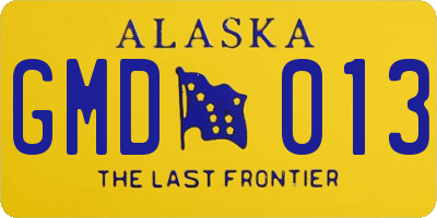 AK license plate GMD013