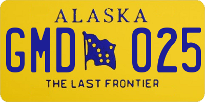 AK license plate GMD025