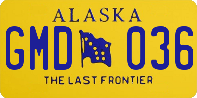 AK license plate GMD036