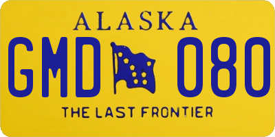 AK license plate GMD080