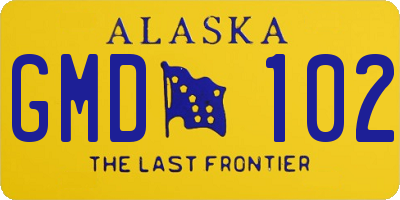 AK license plate GMD102