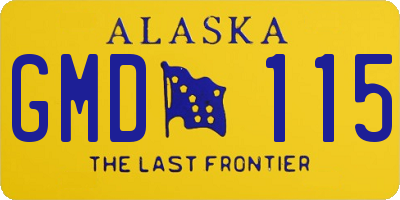 AK license plate GMD115