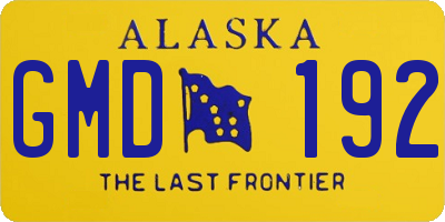 AK license plate GMD192