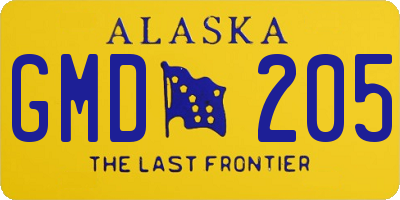 AK license plate GMD205