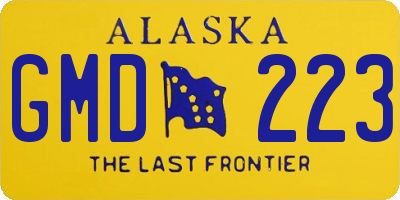 AK license plate GMD223