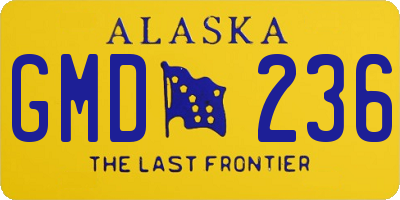 AK license plate GMD236