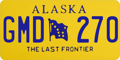 AK license plate GMD270