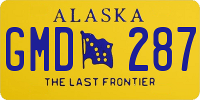 AK license plate GMD287