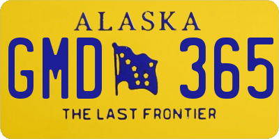 AK license plate GMD365