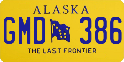 AK license plate GMD386