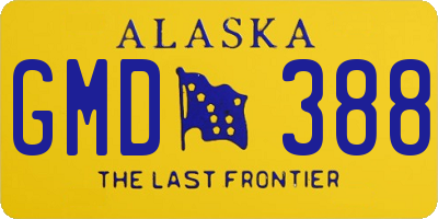 AK license plate GMD388