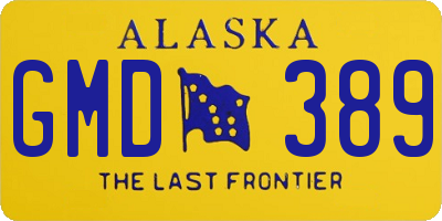 AK license plate GMD389