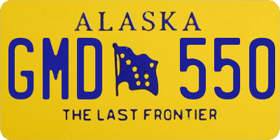 AK license plate GMD550
