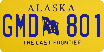 AK license plate GMD801