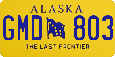AK license plate GMD803