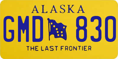 AK license plate GMD830
