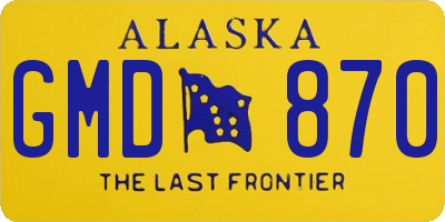 AK license plate GMD870