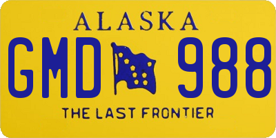 AK license plate GMD988
