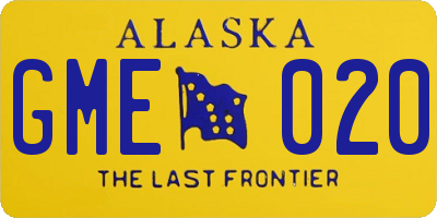 AK license plate GME020