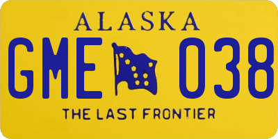 AK license plate GME038