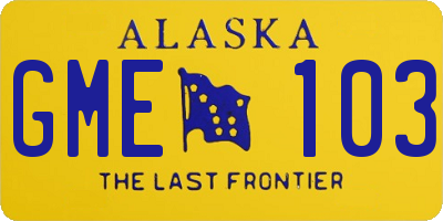 AK license plate GME103