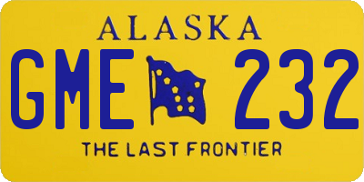 AK license plate GME232