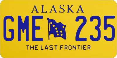 AK license plate GME235