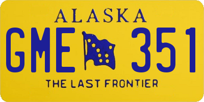 AK license plate GME351