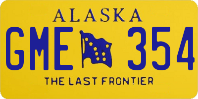 AK license plate GME354