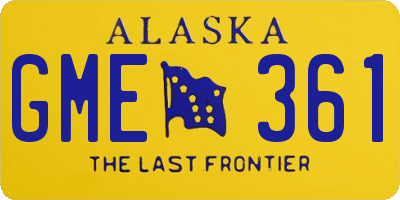 AK license plate GME361