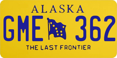 AK license plate GME362