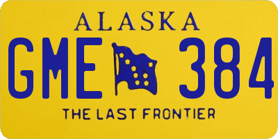 AK license plate GME384