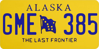 AK license plate GME385