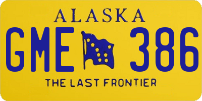 AK license plate GME386