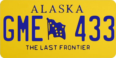 AK license plate GME433