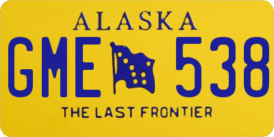 AK license plate GME538