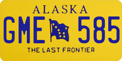 AK license plate GME585