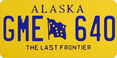 AK license plate GME640