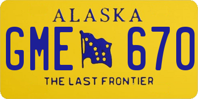 AK license plate GME670