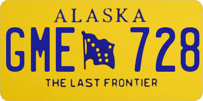 AK license plate GME728