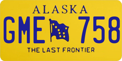 AK license plate GME758
