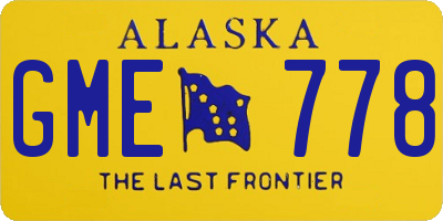 AK license plate GME778
