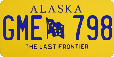 AK license plate GME798