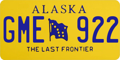 AK license plate GME922