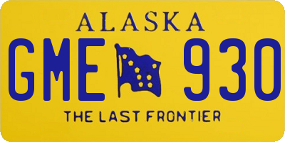 AK license plate GME930