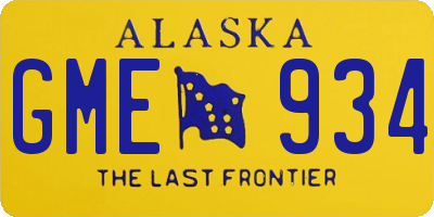 AK license plate GME934