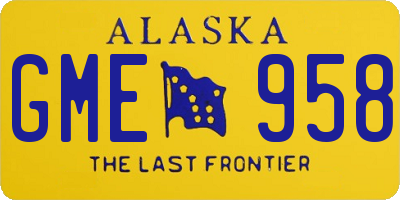 AK license plate GME958