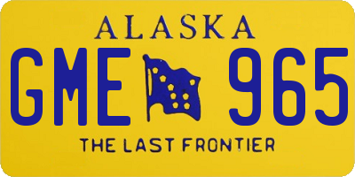 AK license plate GME965