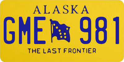 AK license plate GME981