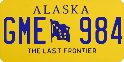 AK license plate GME984